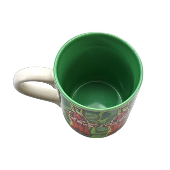 Coca-Cola Rhythm Pop Art Mug - Green Red Collectible 1998 Gibson Coffee Cup - Picture 6 of 7